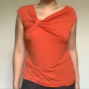 Orange Top with Knot Detail